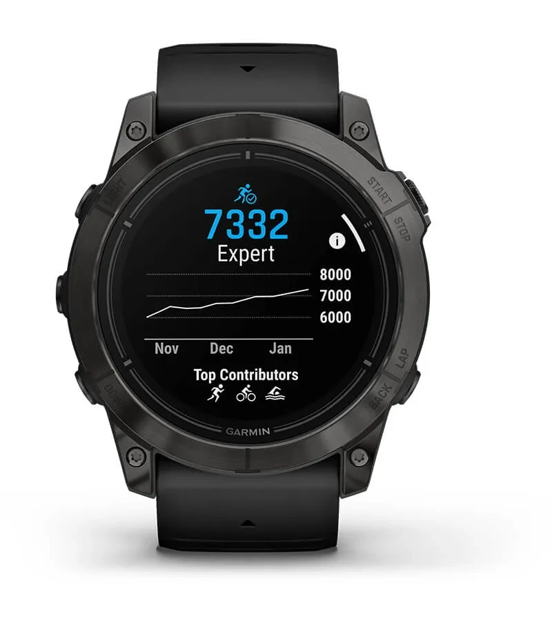 Išmanusis laikrodis Garmin epix™ Pro (Gen 2) – Sapphire Edition, 51 mm, Pilkos anglies spalvos aprašymas - Prekės nuotrauka