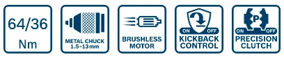 Bosch akumuliatorinis gręžtuvas-suktuvas L-BOXX 136 dėžėje su 2 x 5,0 Ah ličio jonų akumuliatoriais, sparčiuoju įkrovikliu aprašymas - Prekės nuotrauka