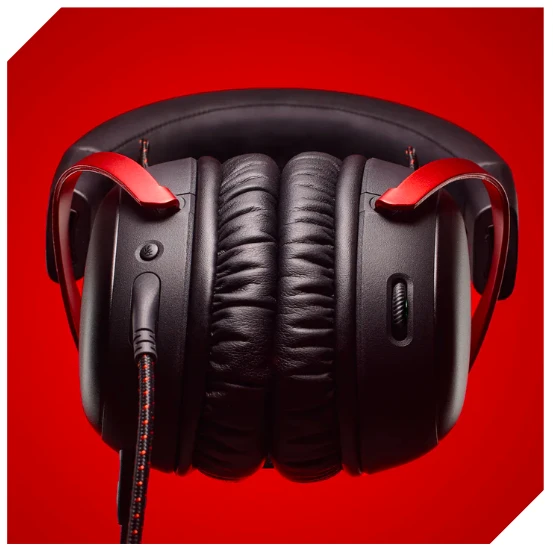 HyperX Cloud III žaidimų ausinės, Juodai raudonos aprašymas - Prekės nuotrauka