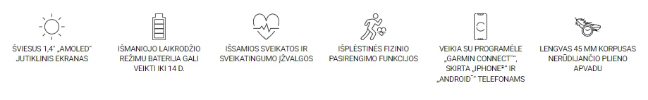 Išmanusis laikrodis Garmin Venu® 3, 45 mm, Skalūno spalvos nerūdijančiojo plieno apvadas, su juodu korpusu ir silikoniniu dirželiu aprašymas - Prekės nuotrauka