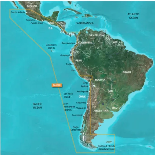 Garmin BlueChart g3 Vision | VSA002R | microSD™/SD™, Pietų Amerikos, Vakarės pakrantės žemėlapiai aprašymas - Prekės nuotrauka