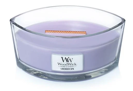 WoodWick Aromatinė žvakė (Lavender Spa), 453,6 g aprašymas - Prekės nuotrauka