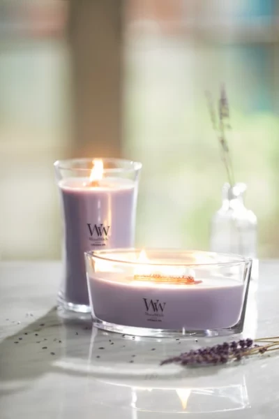 WoodWick Aromatinė žvakė (Lavender Spa), 453,6 g aprašymas - Prekės nuotrauka