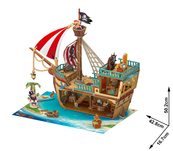 CUBICFUN 3D dėlionė „Piratų laivas“ aprašymas - Prekės nuotrauka