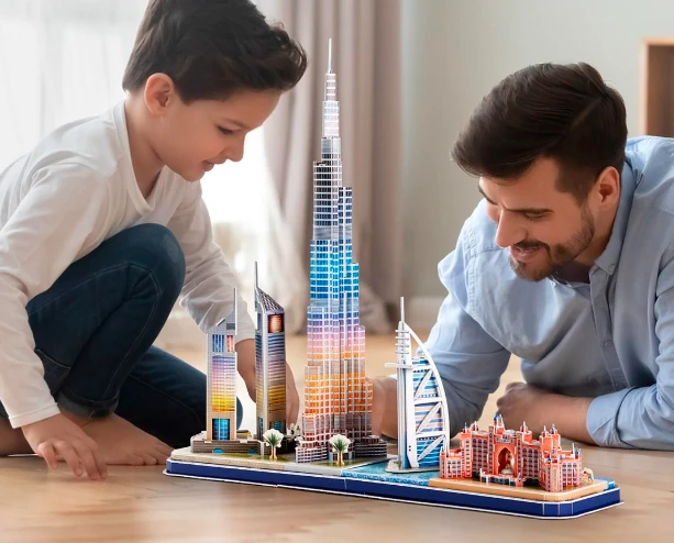 CUBICFUN City Line 3D dėlionė su LED (didelė)„Dubajus