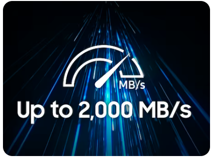 Kietasis  SSD diskas Samsung T9 USB 3.2 Gen 2x2, 1TB aprašymas - Prekės nuotrauka