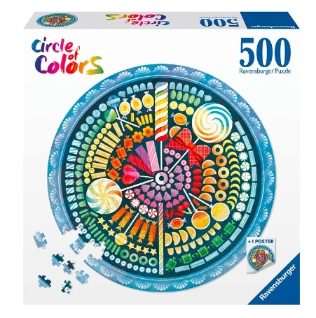 Ravensburger Apvali dėlionė 500 vnt. - Saldainiai aprašymas - Prekės nuotrauka