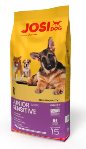 Josera JosiDog Junior Sensitive Visavertis ėdalas jautriems jauniems šunims nuo 8 savaičių amžiaus, 15 kg aprašymas - Prekės nuotrauka