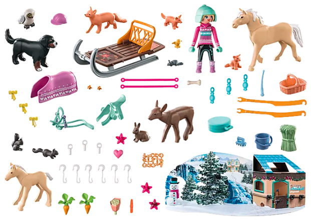 Playmobil Advento kalendorius Arklių pasaulis - Kalėdinis pasivažinėjimas rogėmis, 71345 aprašymas - Prekės nuotrauka