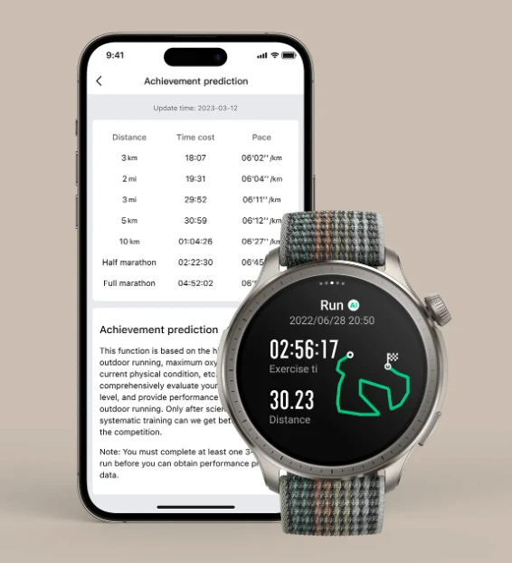 Išmanusis laikrodis Amazfit Balance, Pilkos spalvos korpusas su nailoniniu dirželiu aprašymas - Prekės nuotrauka