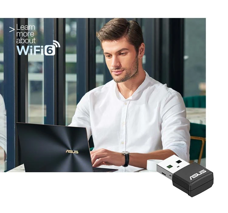 USB adapteris „Asus Dual Band Wireless AX1800“ USB-AX55 Nano aprašymas - Prekės nuotrauka