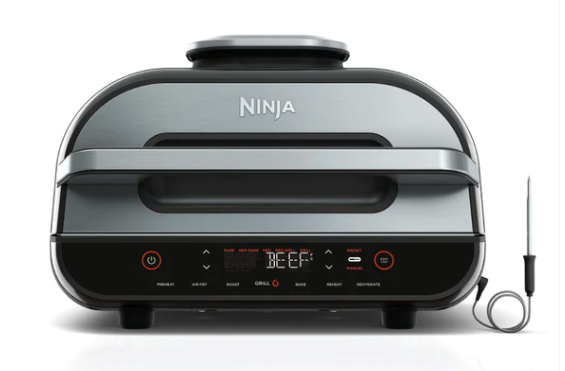Ninja Kitchen Foodi Smart XL Grilis ir gruzdintuvė viename AG551EU, Juodos/Nerūdijančio plieno spalvos aprašymas - Prekės nuotrauka