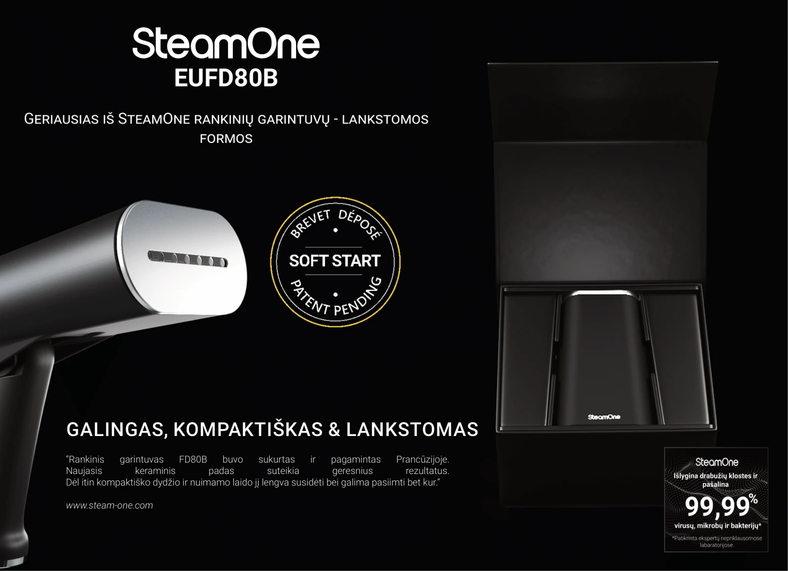 Garintuvas SteamOne FD80B aprašymas - Prekės nuotrauka