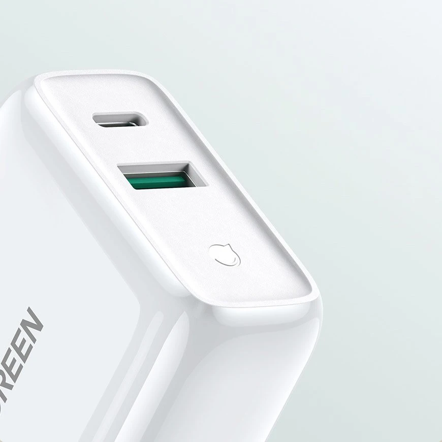Įkroviklis Ugreen CD170 USB-C / USB-A 36W, baltas aprašymas - Prekės nuotrauka