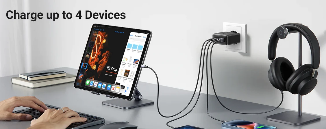 Įkroviklis UGREEN CD224, 3 x USB-C, 1 x USB, GaN, 65W aprašymas - Prekės nuotrauka