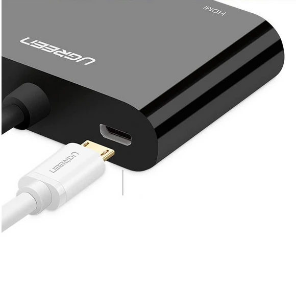 Ugreen adapterio keitiklis HDMI – VGA/HDMI + mini jack 3,5 mm juodas (CM101) aprašymas - Prekės nuotrauka