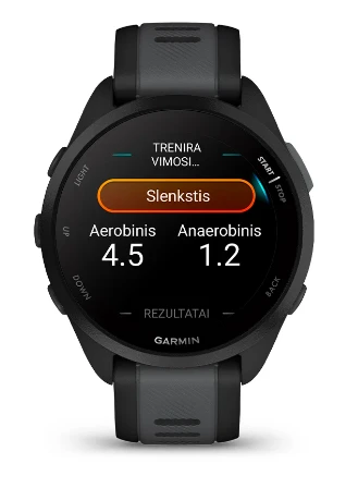 Išmanusis laikrodis Garmin Forerunner® 165 Juodos / pilkai melsvos spalvos aprašymas - Prekės nuotrauka