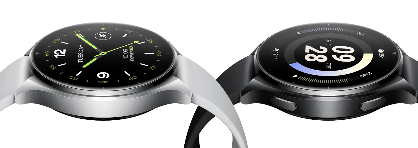 Išmanusis laikrodis Xiaomi Watch 2, Titano spalvos korpusas, su baltos spalvos odiniu dirželiu aprašymas - Prekės nuotrauka