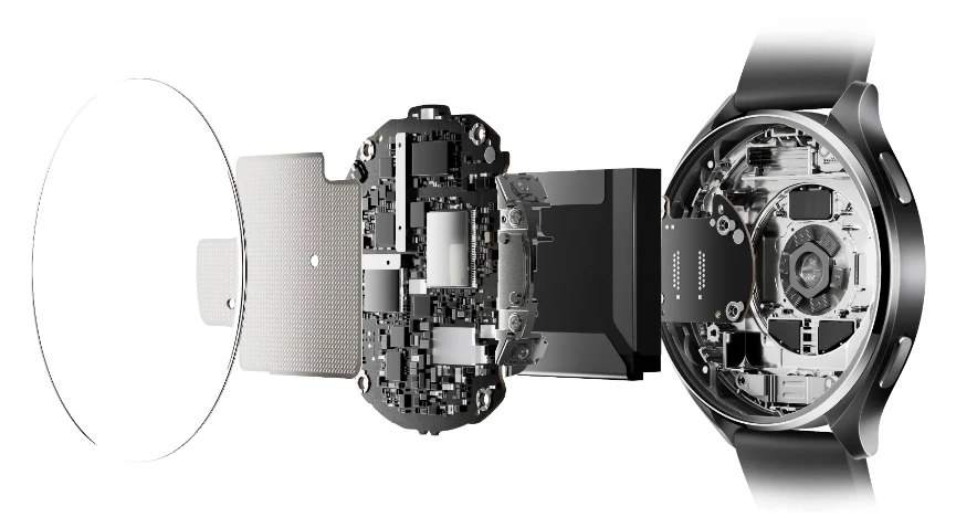 Išmanusis laikrodis Xiaomi Watch 2, Titano spalvos korpusas, su baltos spalvos odiniu dirželiu aprašymas - Prekės nuotrauka