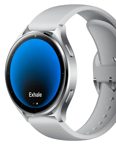 Išmanusis laikrodis Xiaomi Watch 2, Titano spalvos korpusas, su baltos spalvos odiniu dirželiu aprašymas - Prekės nuotrauka