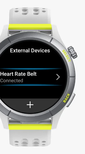 Išmanusis laikrodis Amazfit Cheetah Round, Titano spalvos korpusas su pilkos spalvos dirželiu aprašymas - Prekės nuotrauka