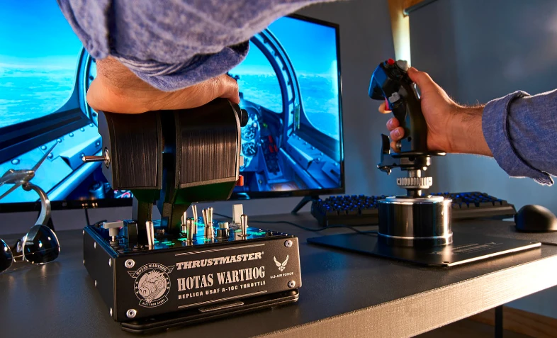 Thrustmaster HOTAS WARTHOG Vairalazdė ir akceleratoriaus valdiklis, Juodas aprašymas - Prekės nuotrauka
