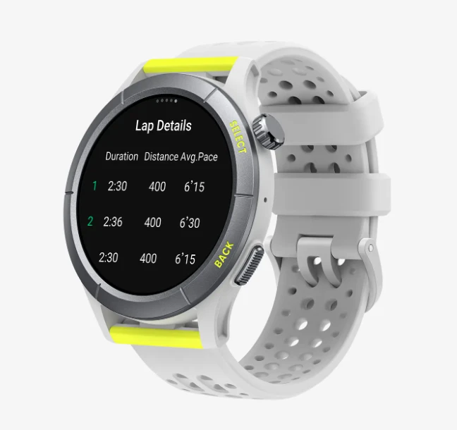 Išmanusis laikrodis Amazfit Cheetah Round, Titano spalvos korpusas su pilkos spalvos dirželiu aprašymas - Prekės nuotrauka