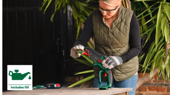 Bosch Akumuliatorinis grandininis pjūklas EasyChain 18V-15-7 pilnas komplektas (06008B8900) aprašymas - Prekės nuotrauka