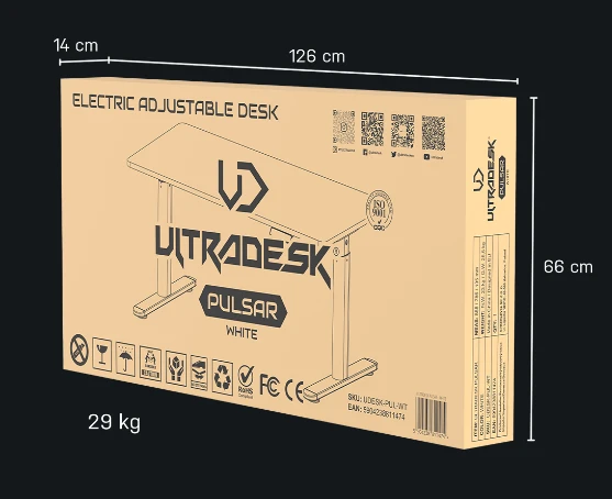 Darbo stalas Ultradesk PULSAR, juodos spalvos aprašymas - Prekės nuotrauka