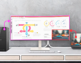 LCD 38WR85QC-W  38 col. UltraWide™ QHD+ (3840x1600) Curved monitorius aprašymas - Prekės nuotrauka