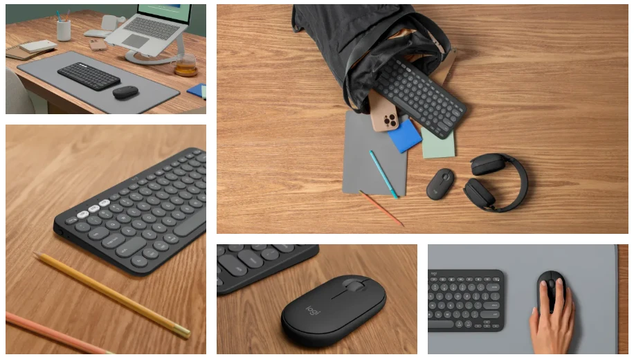 Klaviatūra ir pelė Logitech Pebble 2 Combo for Mac, grafito spalvos, Nordic išdėstymas aprašymas - Prekės nuotrauka