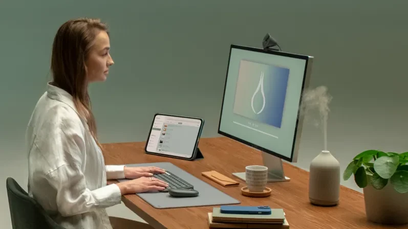 Klaviatūra ir pelė Logitech Pebble 2 Combo for Mac, grafito spalvos aprašymas - Prekės nuotrauka