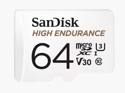 Atminties kortelė SanDisk High Endurance microSDXC 64GB V30 + adapteris aprašymas - Prekės nuotrauka