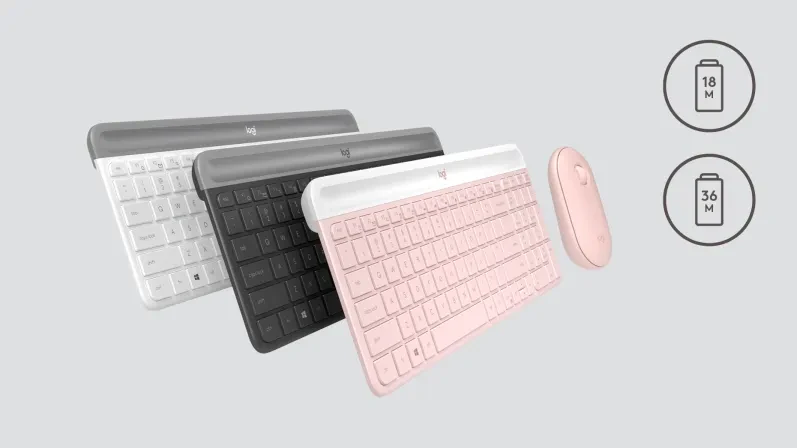 Logitech MK470 Slim Wireless Combo, belaidė klaviatūra ir pelė, Prancūzų išdėstymas (Azerty), Grafito spalvos aprašymas - Prekės nuotrauka