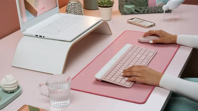 Logitech MK470 Slim Wireless Combo, belaidė klaviatūra ir pelė, Prancūzų išdėstymas (Azerty), Grafito spalvos aprašymas - Prekės nuotrauka