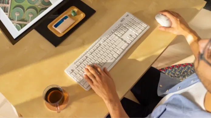 Belaidė klaviatūra su pele Logitech MK295, NORDIC išdėstymas, baltos spalvos aprašymas - Prekės nuotrauka