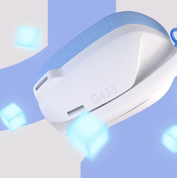 Žaidimų ausinės Logitech G435 Lightspeed, baltos/alyvų spalvos aprašymas - Prekės nuotrauka