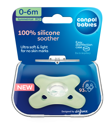 CANPOL BABIES 100% silikoninis simetrinis čiulptukas 0-6 mėn., 1 vnt., 24/001_gre aprašymas - Prekės nuotrauka