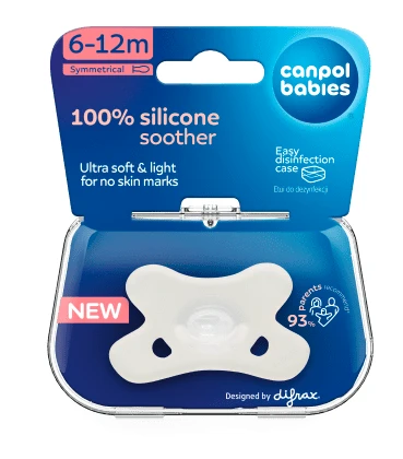 CANPOL BABIES 100% silikoninis simetrinis čiulptukas 6-12 mėn., 1 vnt., 24/002_whi aprašymas - Prekės nuotrauka