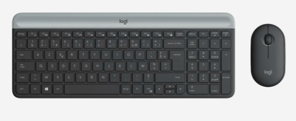 Logitech MK470 Slim Wireless Combo, belaidė klaviatūra ir pelė, Prancūzų išdėstymas (Azerty), Grafito spalvos aprašymas - Prekės nuotrauka