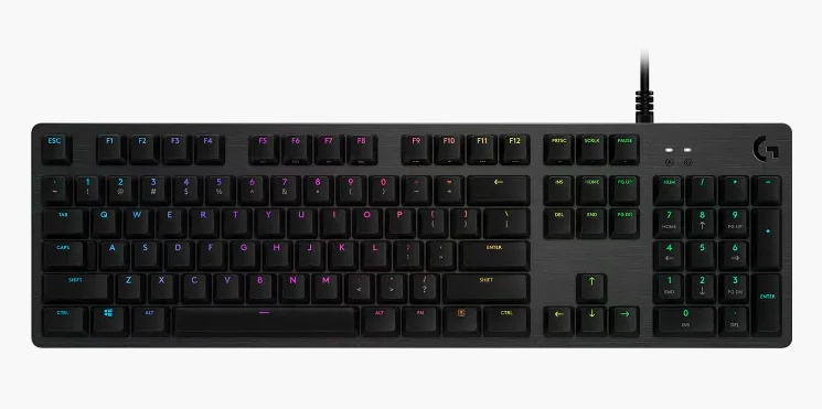 Mechaninė Žaidimų klaviatūra Logitech G512 Carbon, su RGB pašvietimu, išdėstymas: US tarptautinis, GX Red Linear aprašymas - Prekės nuotrauka