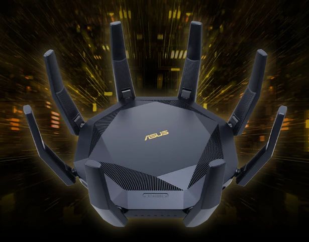 Maršrutizatorius ASUS RT-AX89X/12-stream AX6000 Dual Band WiFi 6 (802.11ax) aprašymas - Prekės nuotrauka Maršrutizatorius ASUS RT-AX89X/12-stream AX6000 Dual Band WiFi 6 (802.11ax) aprašymas - Prekės nuotrauka