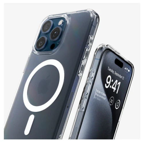 Spigen Ultra Hybrid (MagFit) dėklas skirtas Apple iPhone 15 Pro, Grafito spalvos aprašymas - Prekės nuotrauka