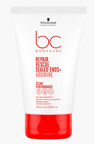 Atkuriamoji priemonė skilinėjantiems plaukų galiukams Schwarzkopf Professional BC Repair Rescue Sealed Ends+Arginine, 100ml aprašymas - Prekės nuotrauka