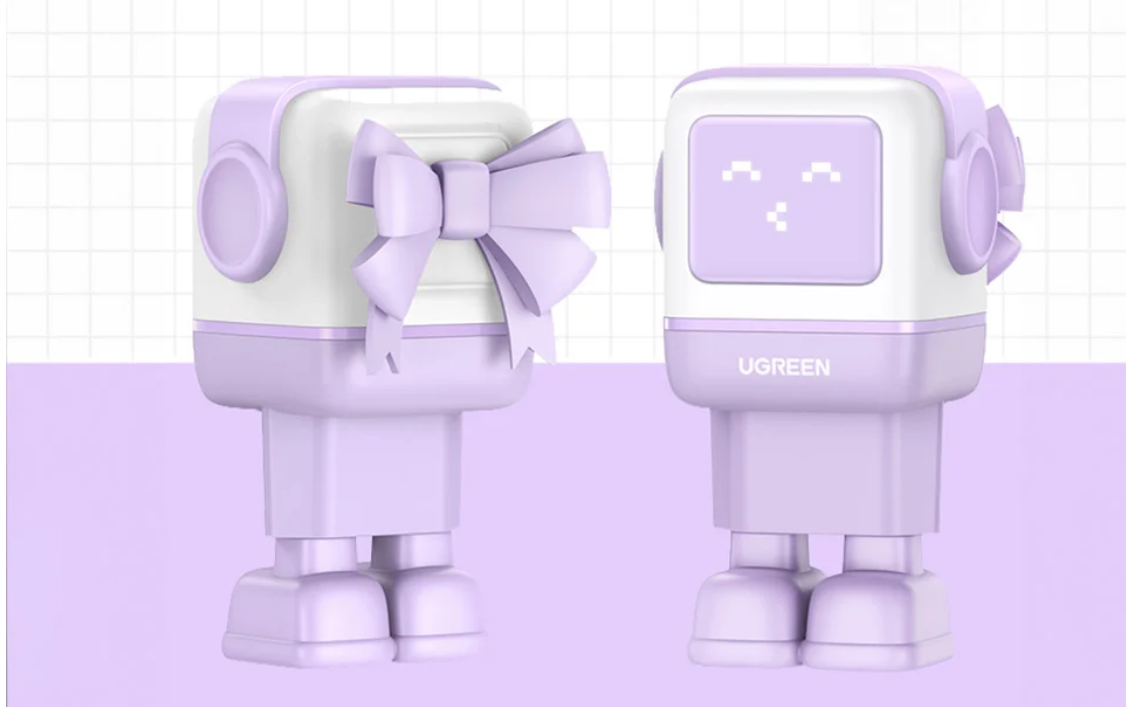 Įkroviklis Ugreen Nexode RG 65W GaN, 2 x USB-C + USB-A, violetinės spalvos aprašymas - Prekės nuotrauka
