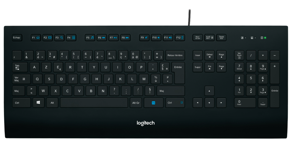 Laidinė klaviatūra Logitech K280E, Išdėstymas: Prancūzų aprašymas - Prekės nuotrauka