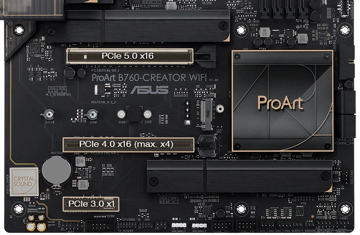 Pagrindinė plokštė ASUS PROART B760-CREATOR WIFI, LGA 1700 aprašymas - Prekės nuotrauka