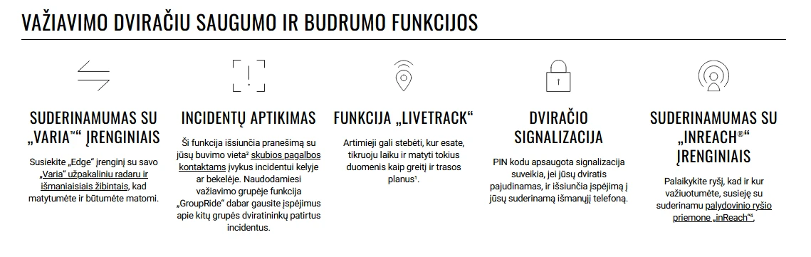 Garmin Edge 1050 dviračio kompiuteris, tik įrenginys aprašymas - Prekės nuotrauka