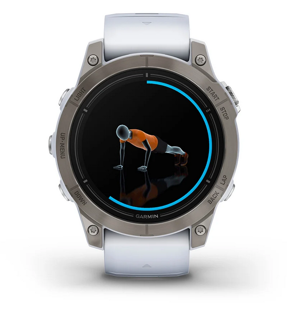 Išmanusis laikrodis Garmin epix™ (Gen 2) - Sapphire Edition | 47 mm, titano korpusas su baltu dirželiu aprašymas - Prekės nuotrauka