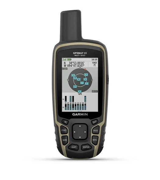 Garmin GPSMAP® 65 Kelių dažnio juostų ir palydovinės navigacijos tinklų delninis įrenginys aprašymas - Prekės nuotrauka